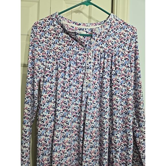Aria Collection Soft Plush Long Floral Nightgown Sz M Warm Cudly - Picture 1 of 5